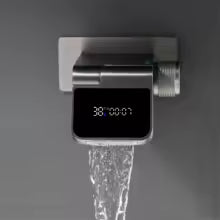 Torneira de Banheiro Luxo em Latão Branco com LED e Água Quente/Fria