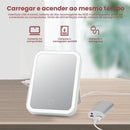 Espelho LED de 3 Camadas com Luz Natural, Toque e USB Recarregável