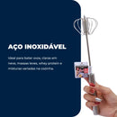Batedor de ovos em aço inoxidável, durável e semiautomático