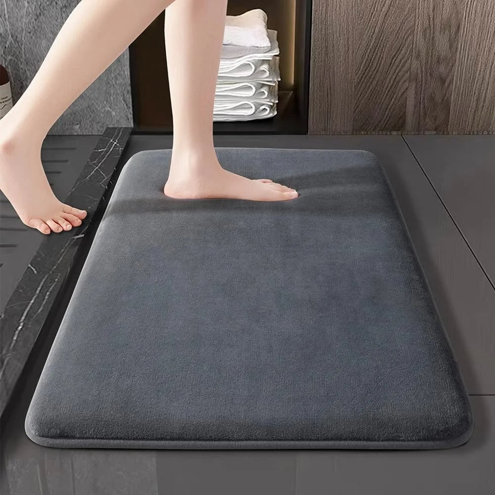Tapete de Banheiro Super Absorvente Coral Velvet Antiderrapante