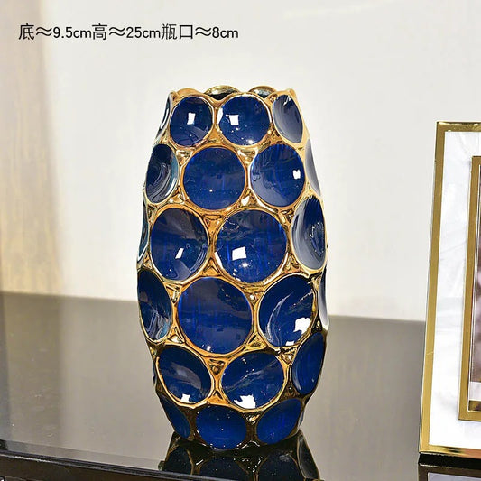 Vaso Decorativo de Cerâmica Luxo Moderno para Sala – Estilo Europeu