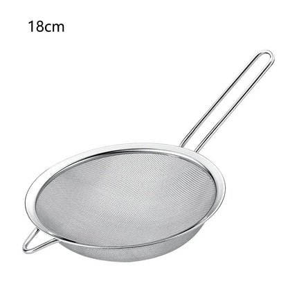 Conjunto de 4 peças de peneira fina de aço inoxidável para óleo, farinha, coador, coador de massas