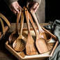 Conjunto de 5 utensílios de cozinha de madeira