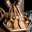 Conjunto de 5 utensílios de cozinha de madeira