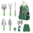 Kit de Ferramentas de Jardinagem em Aço Inoxidável com Alça Antiderrapante + Bolsa Organizadora