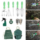 Kit de Ferramentas de Jardinagem em Aço Inoxidável com Alça Antiderrapante + Bolsa Organizadora