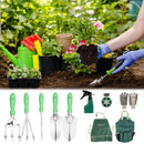 Kit de Ferramentas de Jardinagem em Aço Inoxidável com Alça Antiderrapante + Bolsa Organizadora