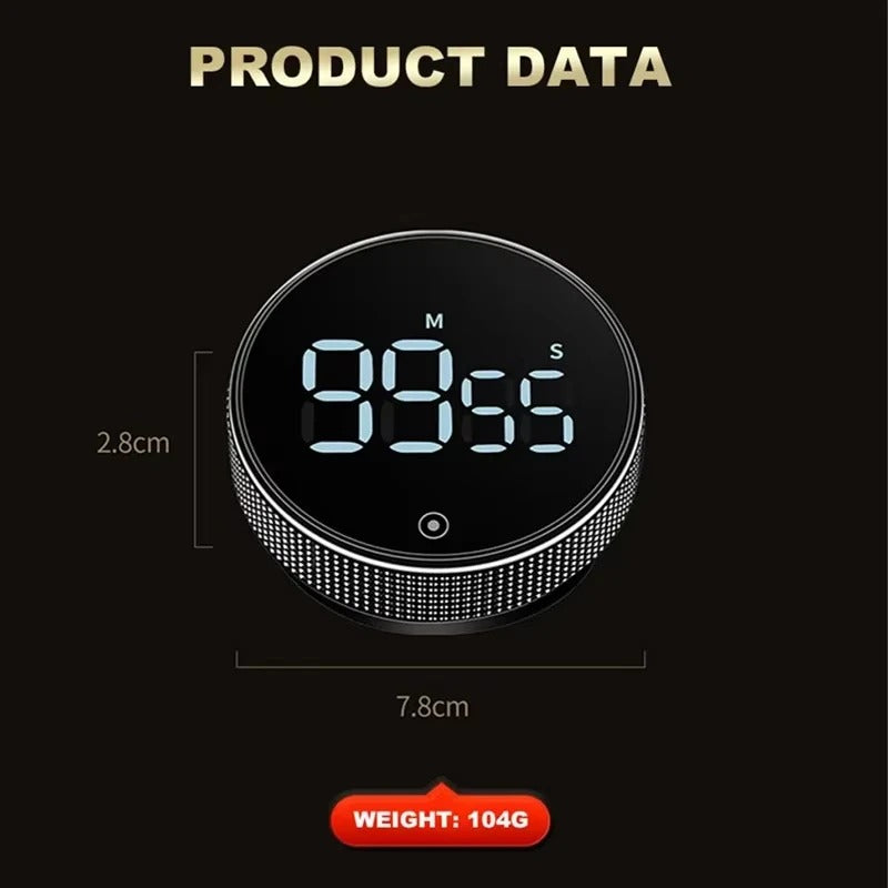 Temporizador de Cozinha Digital Magnético com Contagem Regressiva