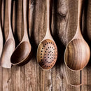 Conjunto de 5 utensílios de cozinha de madeira